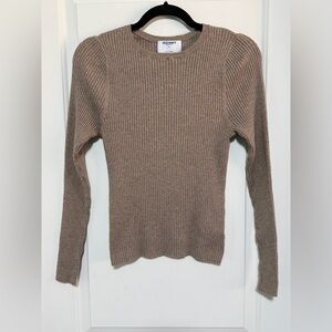 Old Navy Women's Ribbed Beige Sweater SoSoft Lite